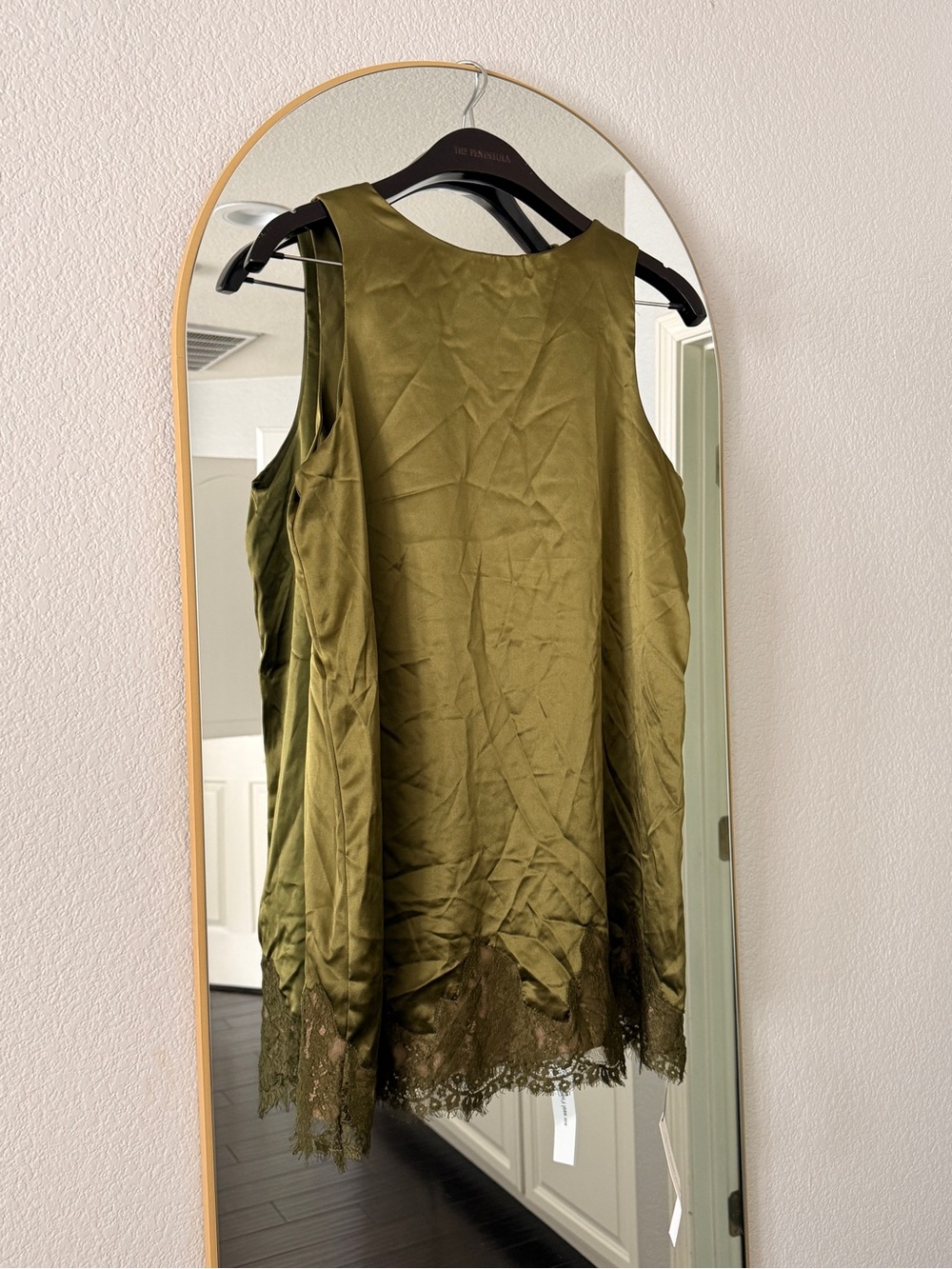 Reformation Olive Lace-Trim Mini Dress - Picture 2 of 3
